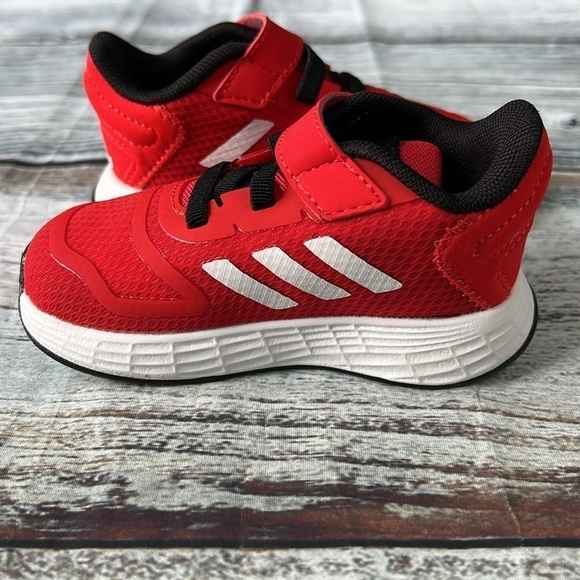 Adidas Duramo 10-ELI Running Shoe Red/White/Black Kid’s Size 5K - Picture 4 of 8